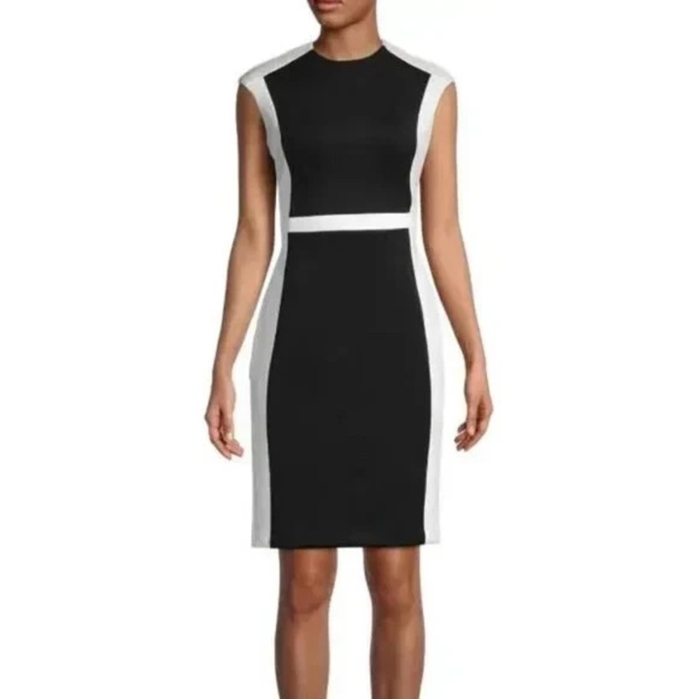 Calvin Klein Black and White Sheath Midi Dress💥💥💥
